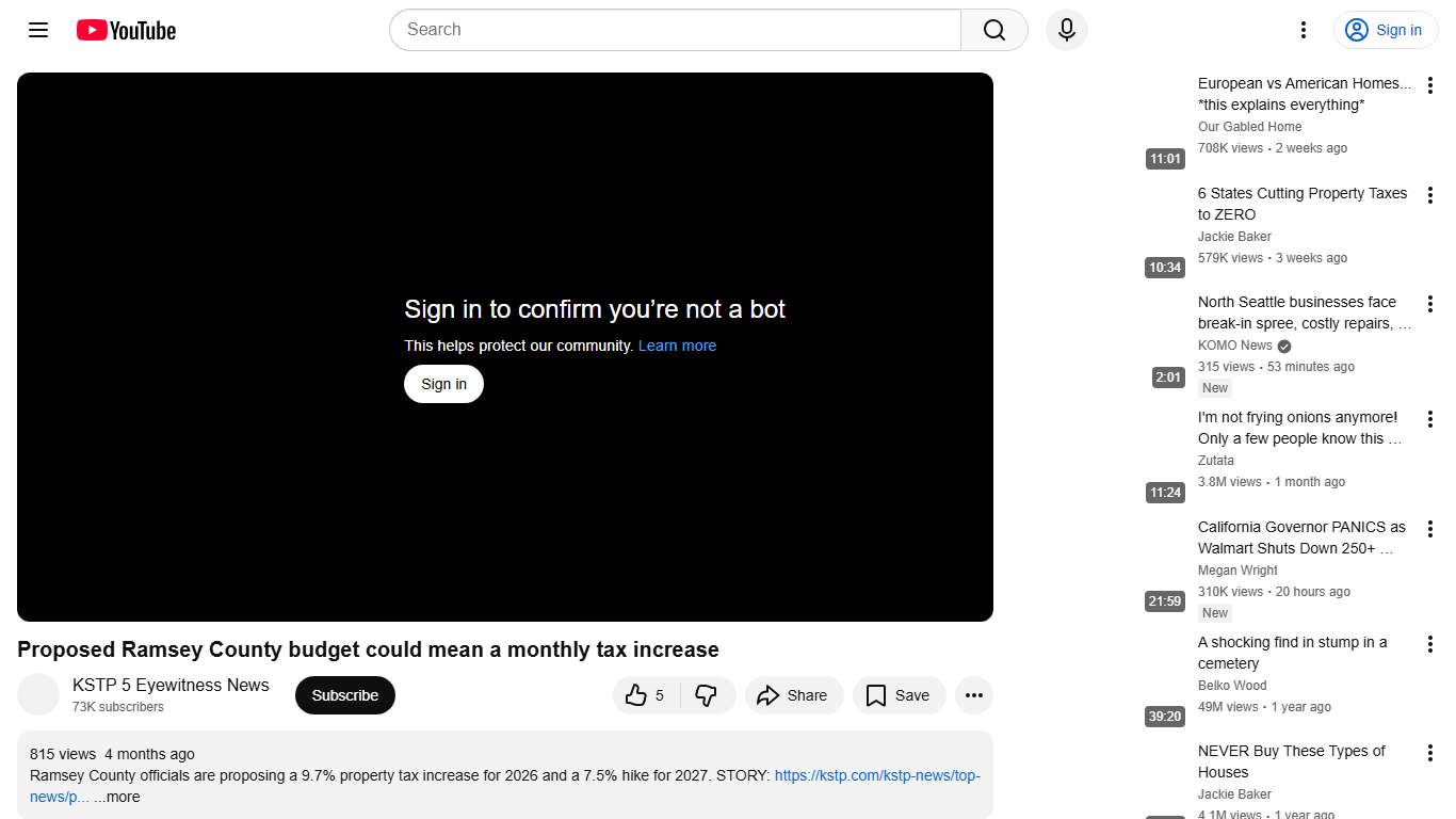 Proposed Ramsey County budget could mean a monthly tax increase - YouTube