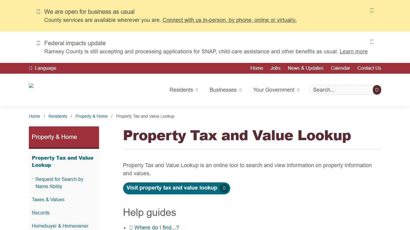 Property Tax and Value Lookup Ramsey County, Minnesota