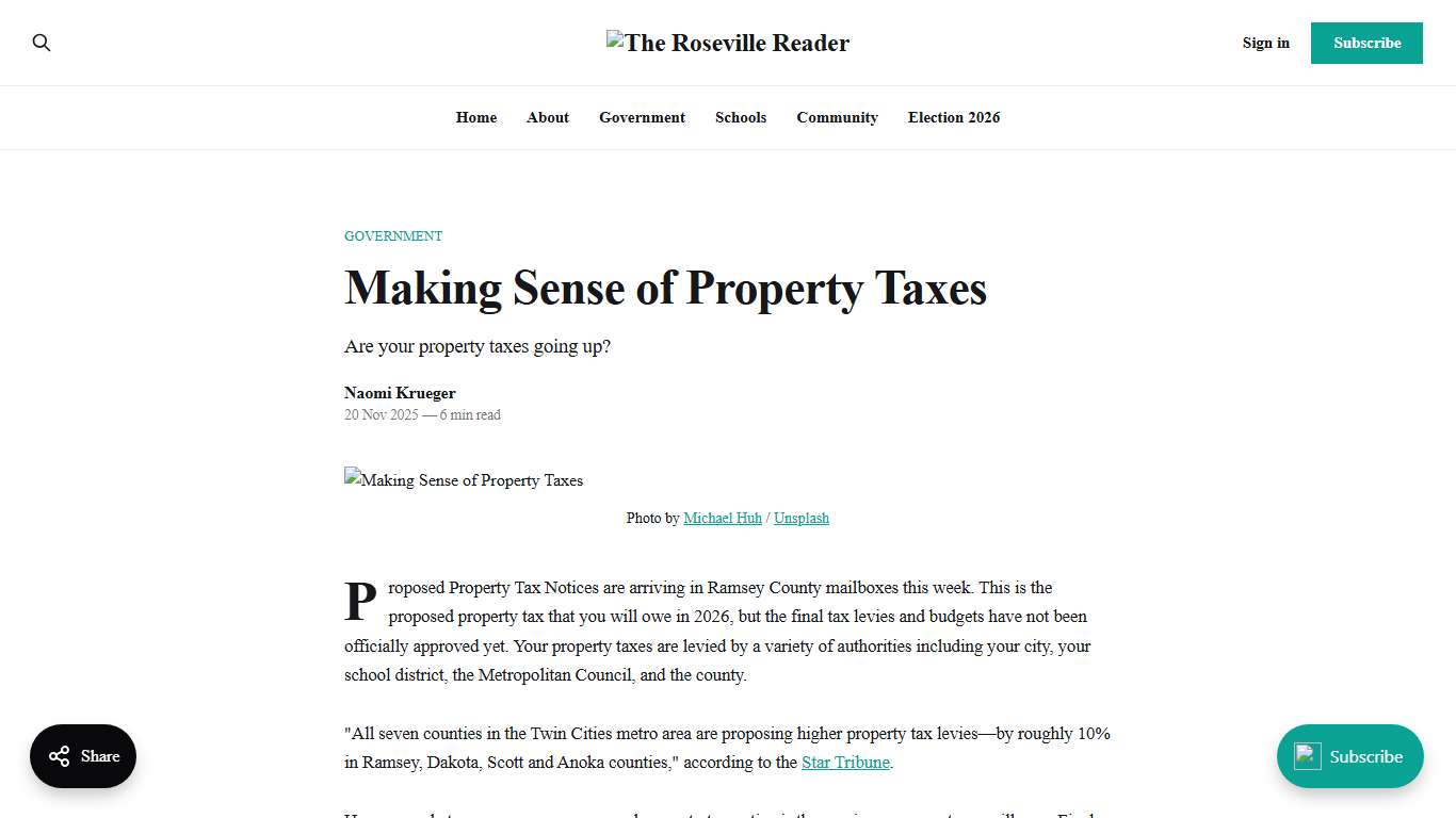 Making Sense of Property Taxes
