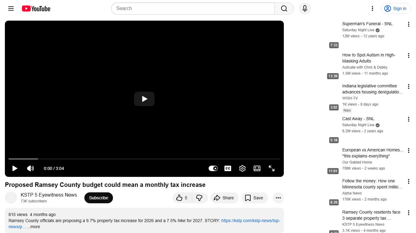 Proposed Ramsey County budget could mean a monthly tax increase - YouTube